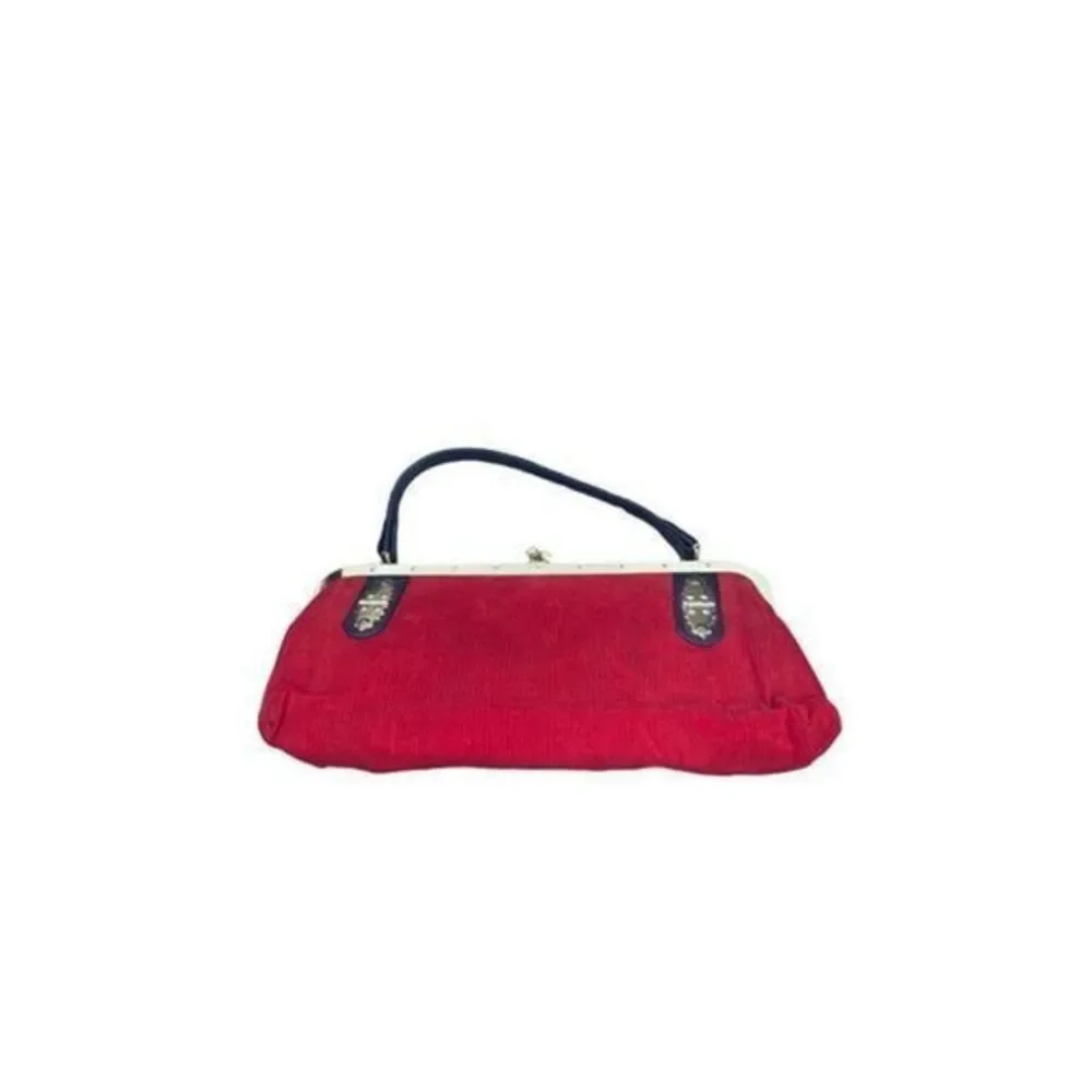 Vintage Red Corduroy Markay Bag East West - Picture 1 of 3